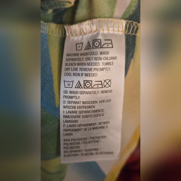 Attitudes By Renee Abstract Tropical Print Maxi Jersey Dress Size Lp - Picture 8 of 14